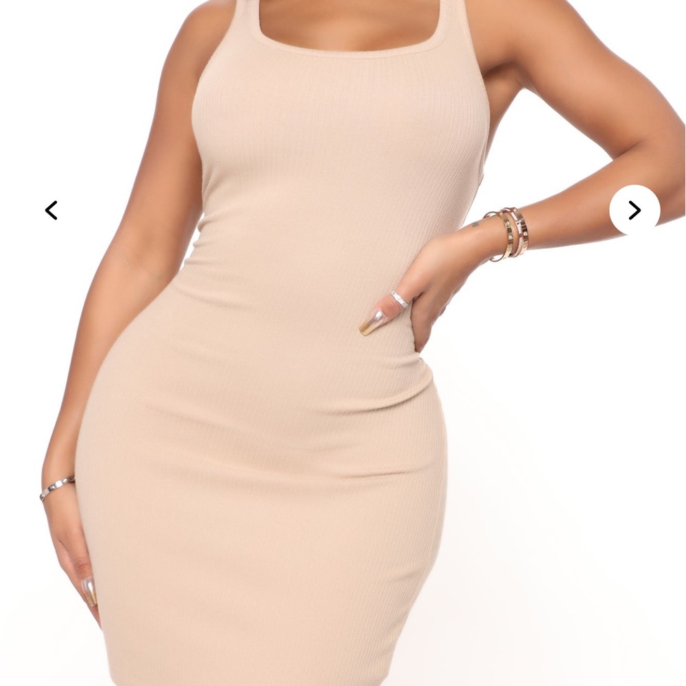 Sleeveless Beige Bodycon Dress